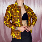1970s Yellow & Brown jacket, handmade, size 6