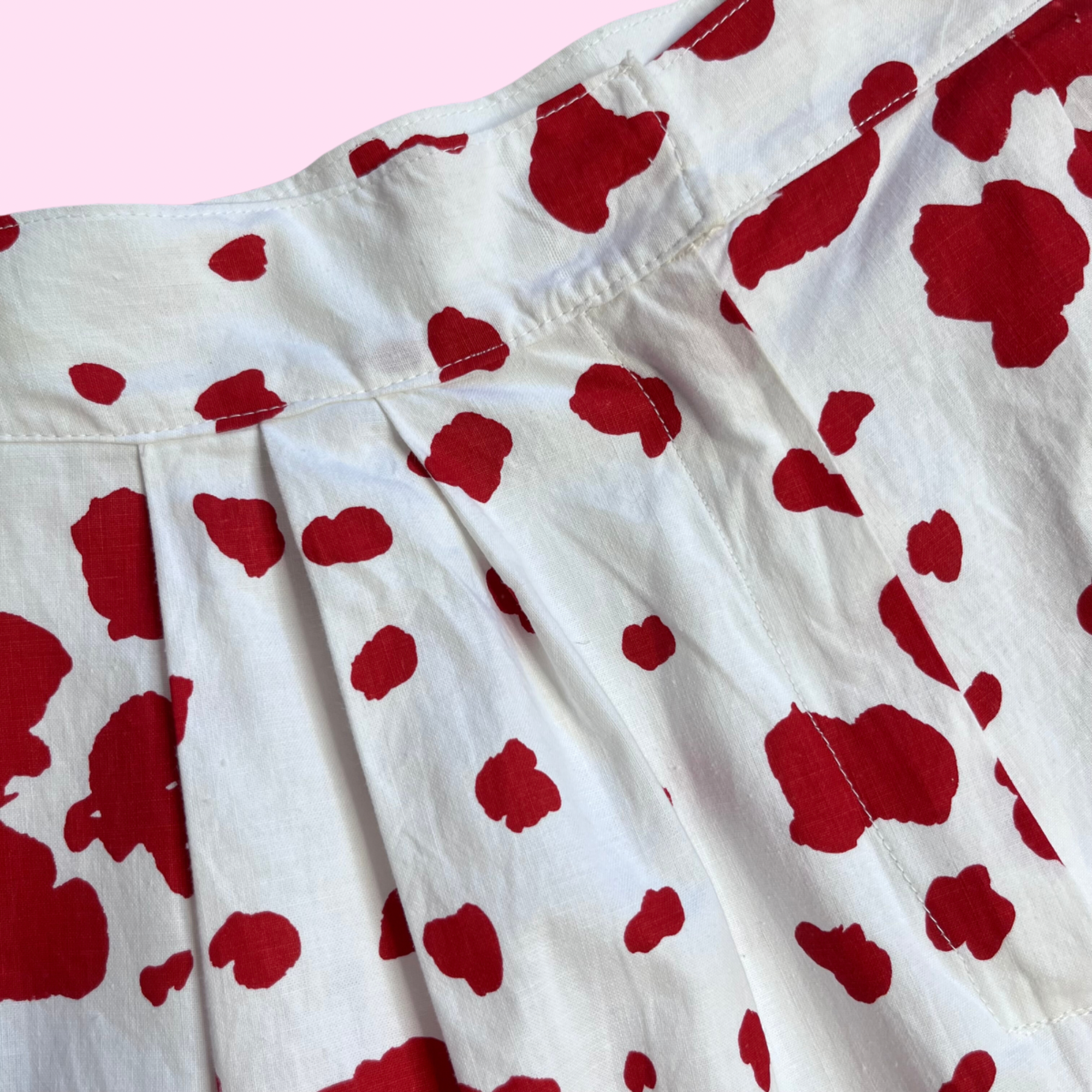 1980s Red & White trousers, handmade, size 10/2