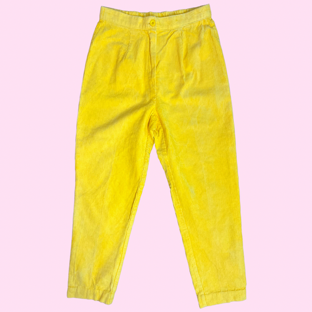 1980s Yellow cord trousers, by Katies, size 4/6
