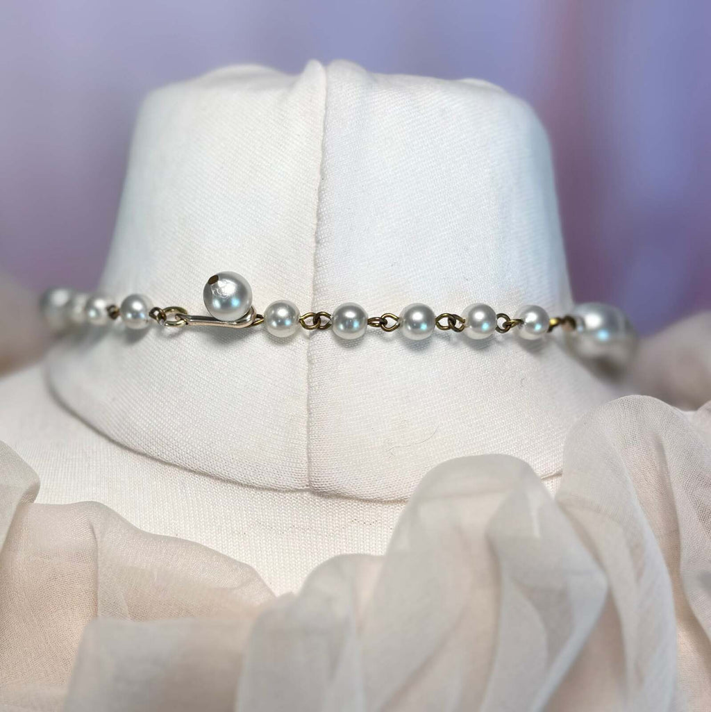 1980s Blue beaded tassel necklace