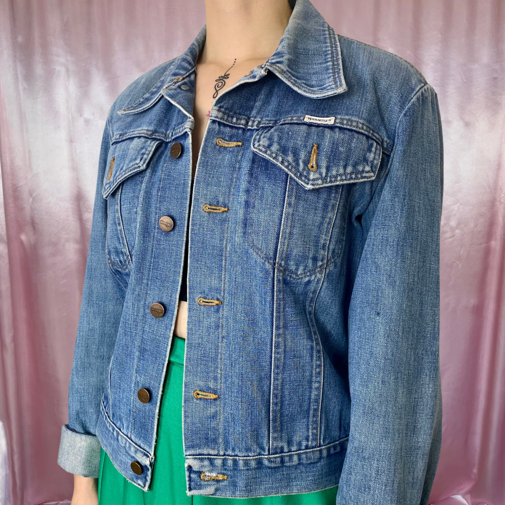 1980s classic denim jacket, by Wrangler, size 10