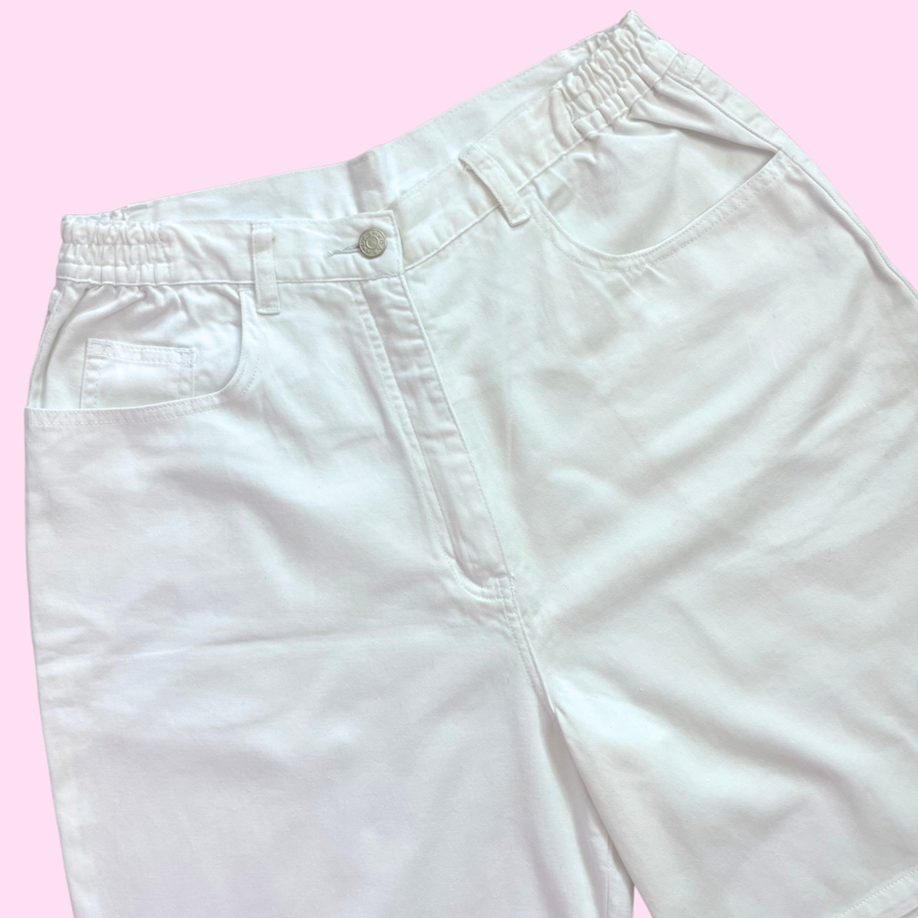 1990s White denim shorts, by Dash, size 12