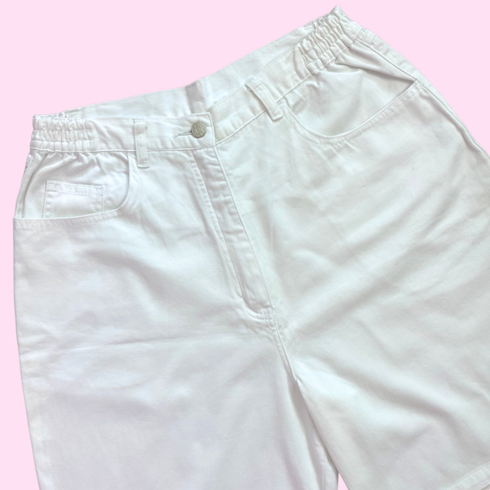 1990s White denim shorts, by Dash, size 12