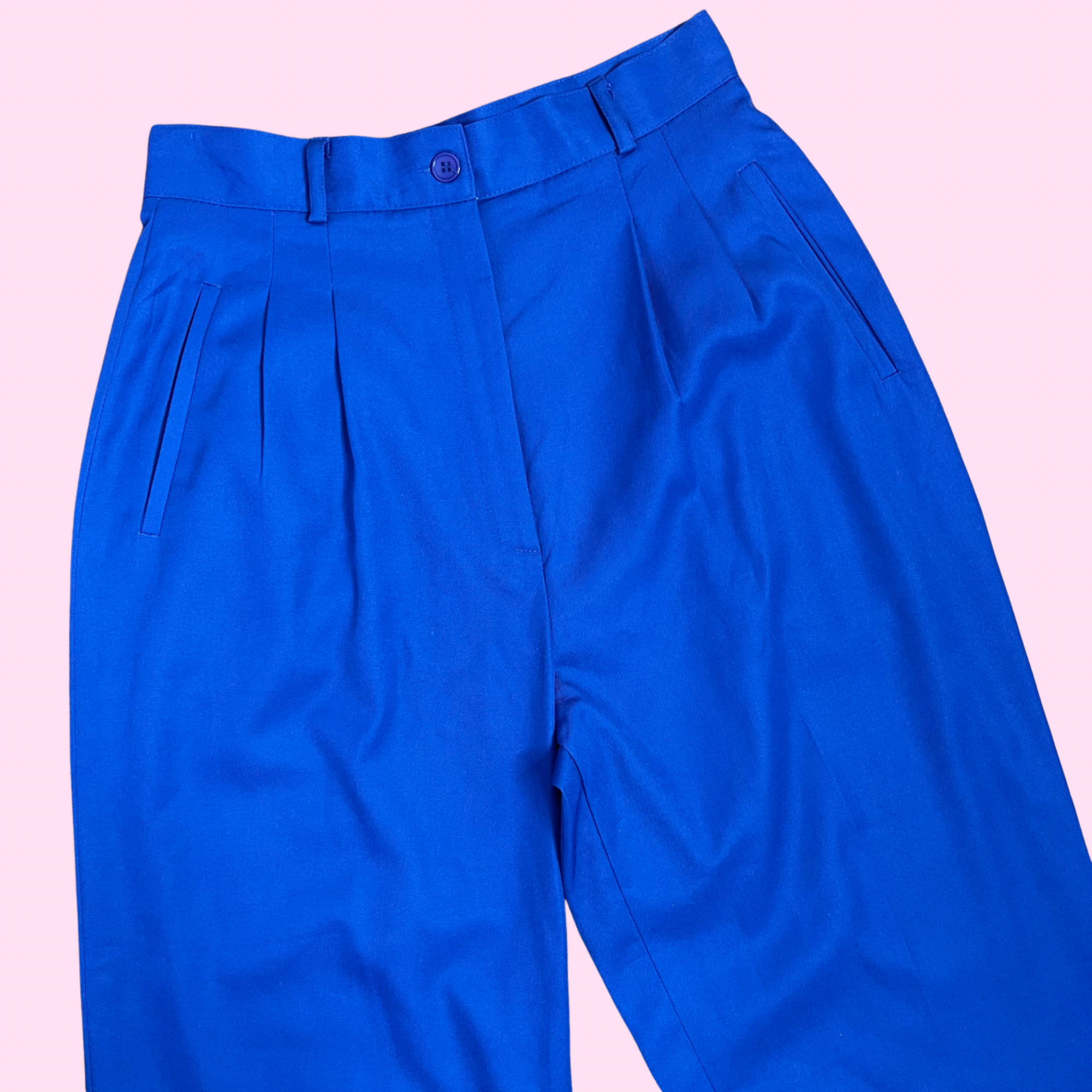 1980s Royal Blue trousers, by JC Penny, size 8