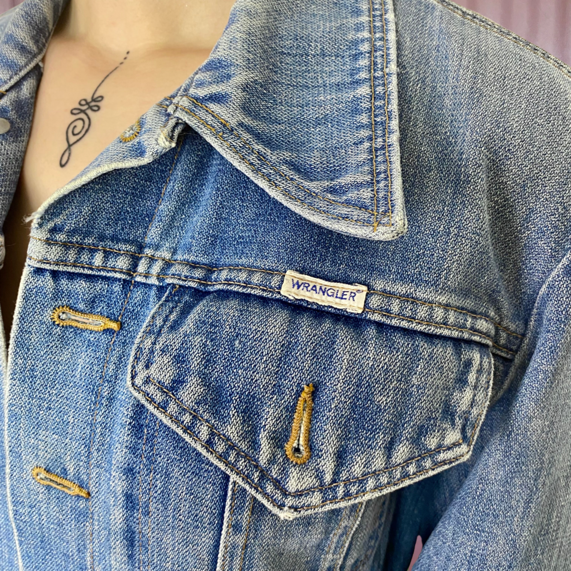 1980s classic denim jacket, by Wrangler, size 10