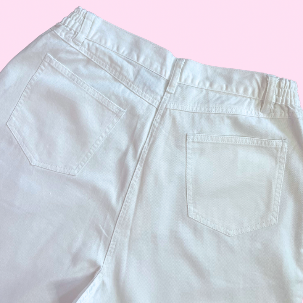 1990s White denim shorts, by Dash, size 12