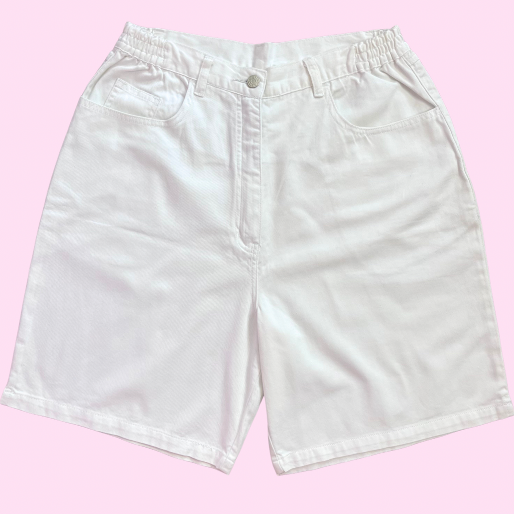 1990s White denim shorts, by Dash, size 12