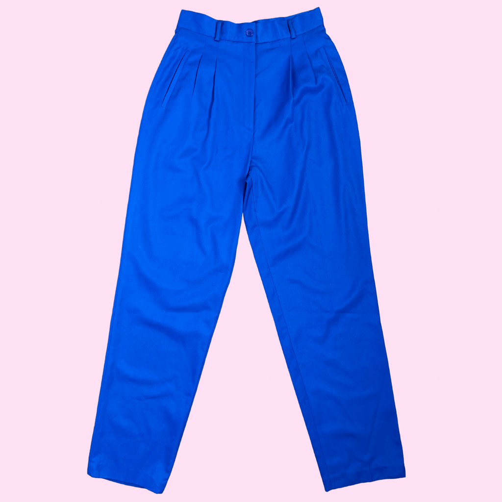 1980s Royal Blue trousers, by JC Penny, size 8