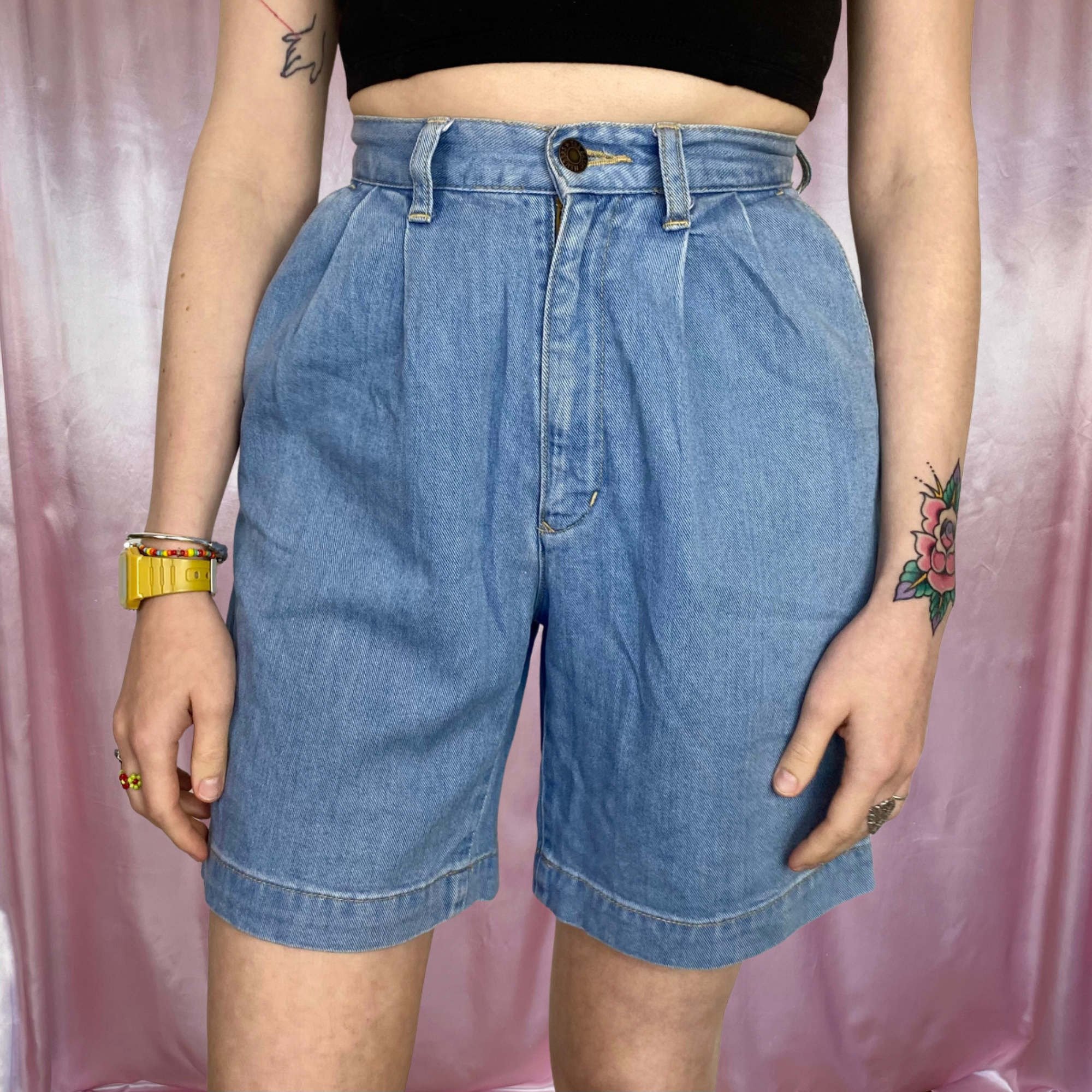 1980s soft denim shorts, unbranded, size 6