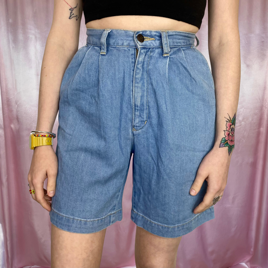 1980s soft denim shorts, unbranded, size 6/8