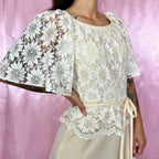 1970s Lace peplum dress, Dandi by Berketex, size 8