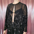 1980s Sheer sequin jacket, by Gina Bacconi, size 12/14