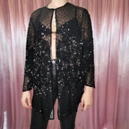 1980s Sheer sequin jacket, by Gina Bacconi, size 12/14