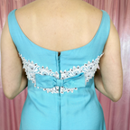 1960s Blue dress with appliqué, by California, size 8