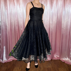 1980s does 50s lace prom dress, by C&A, size 8