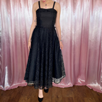 1980s does 50s lace prom dress, by C&A, size 8