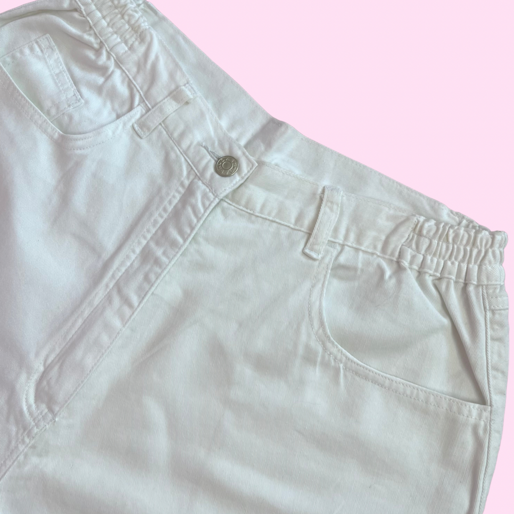1990s White denim shorts, by Dash, size 12