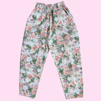 1980s Beige Floral jeans, by Claire Designs, size 4/6