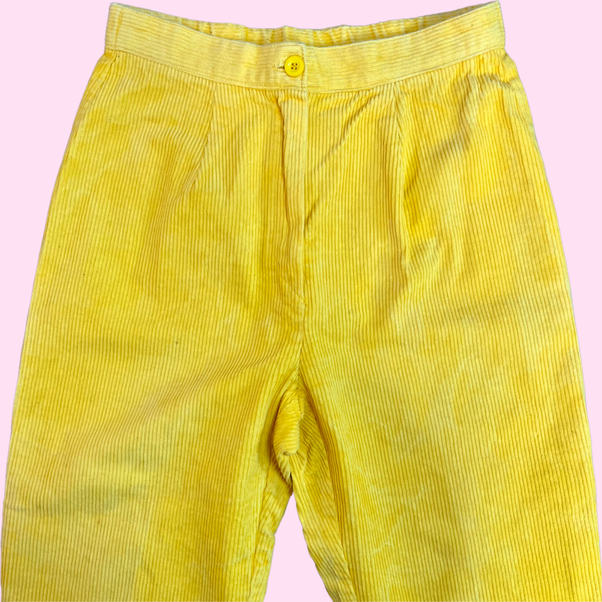 1980s Yellow cord trousers, by Katies, size 4/6
