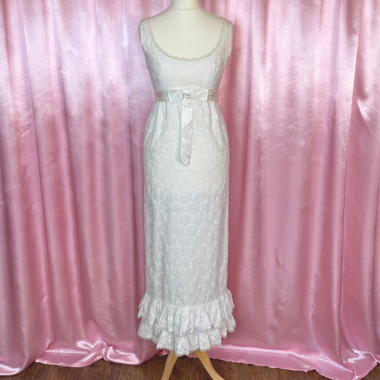 1960s Broderie anglaise dress, by Jean Varon, size 4/6