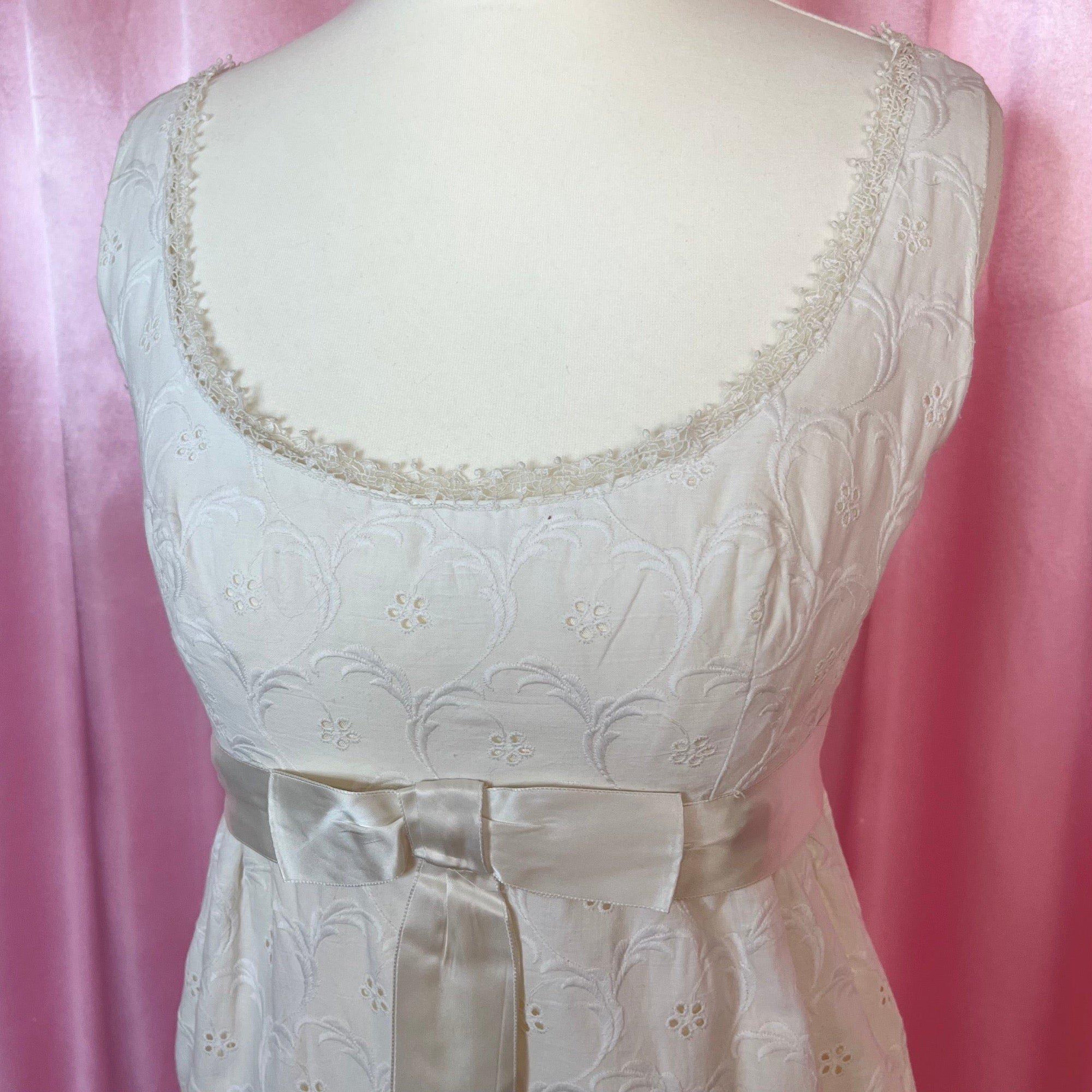 1960s Broderie anglaise dress, by Jean Varon, size 4/6