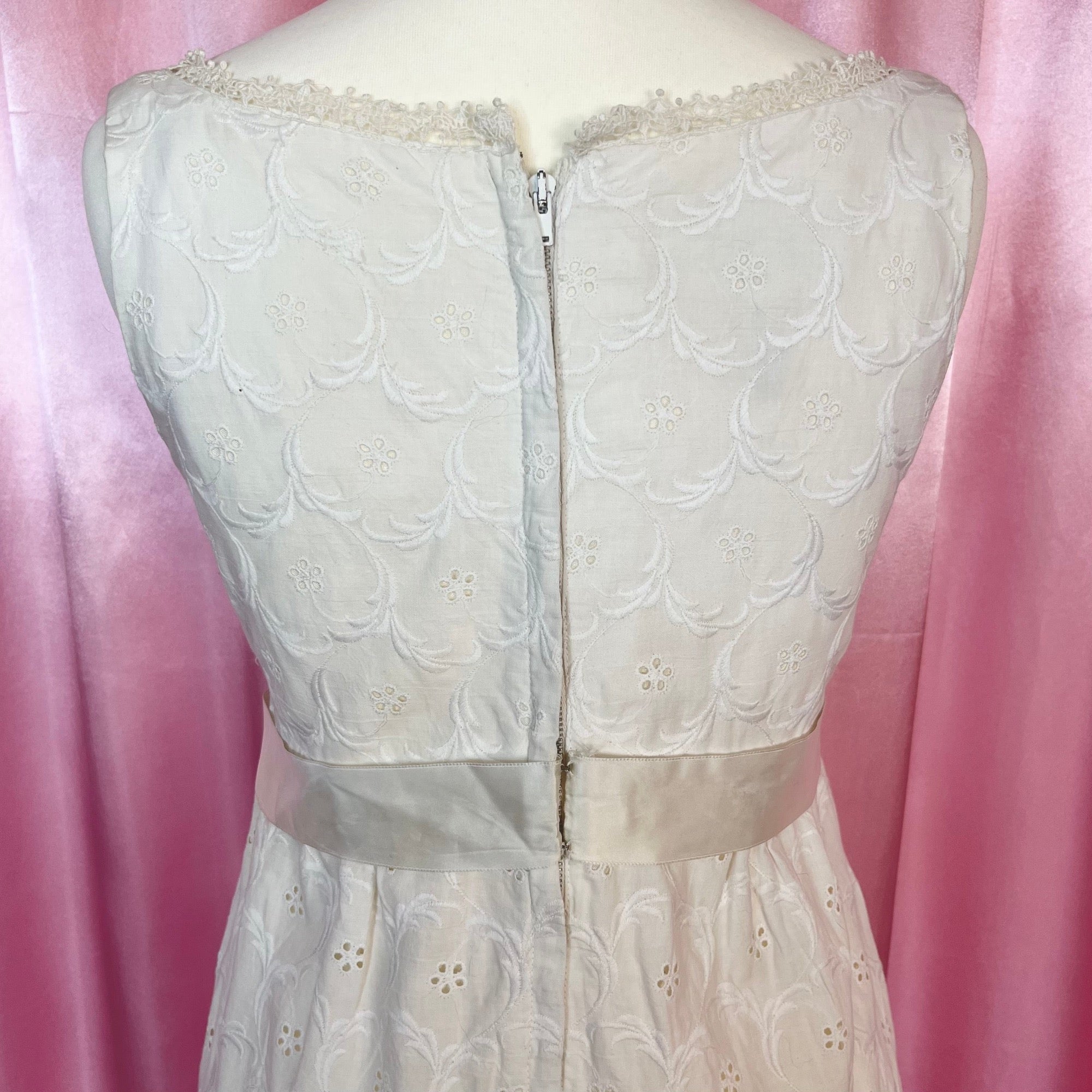 1960s Broderie anglaise dress, by Jean Varon, size 4/6