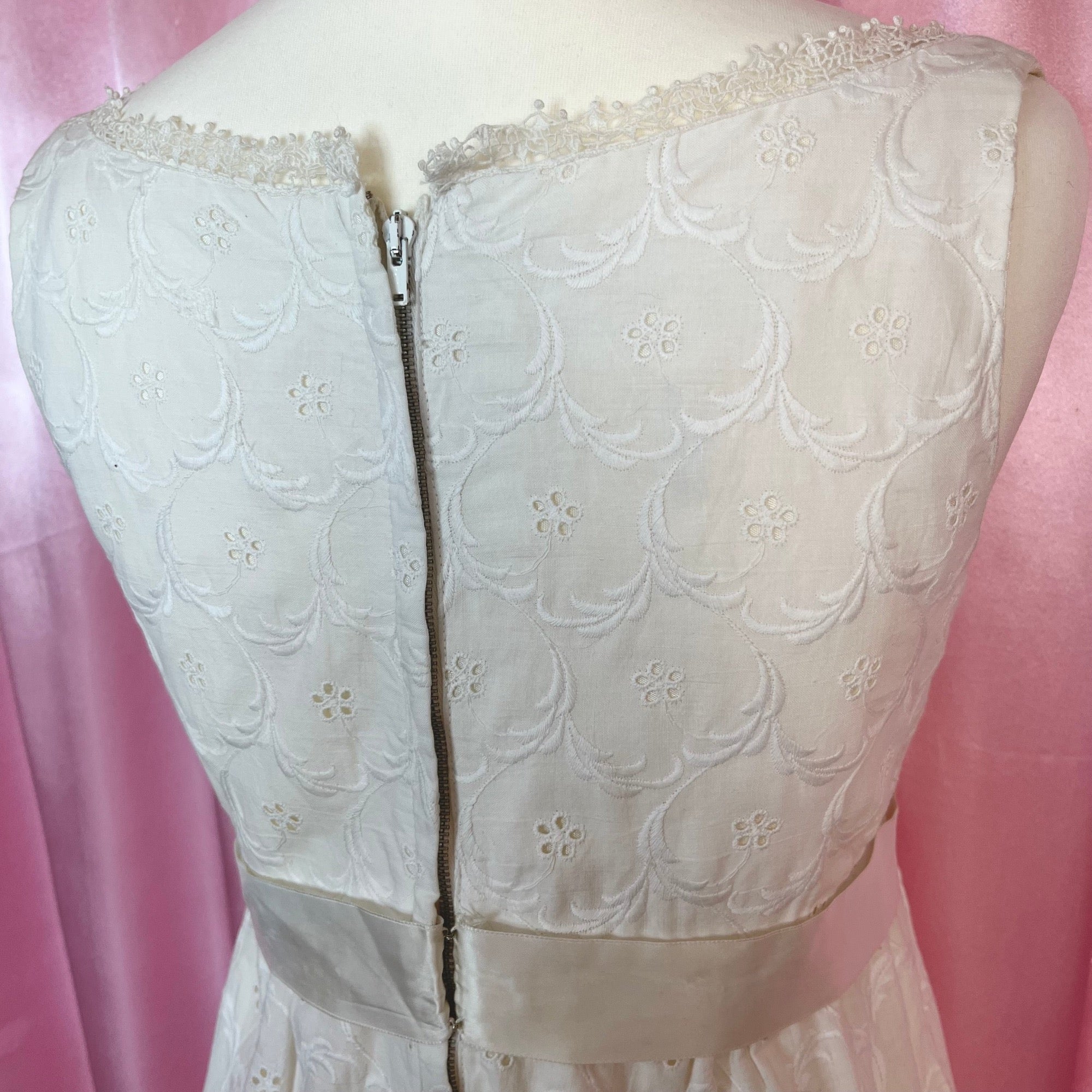 1960s Broderie anglaise dress, by Jean Varon, size 4/6