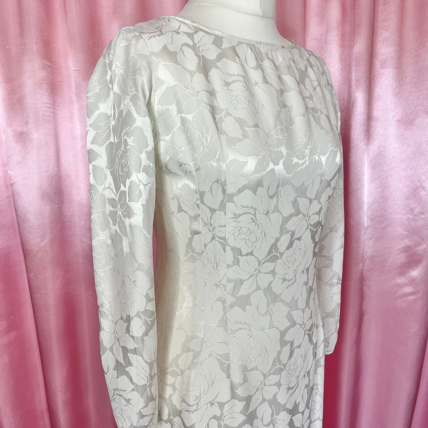 1950s Jacquard wedding dress, Handmade, size 10