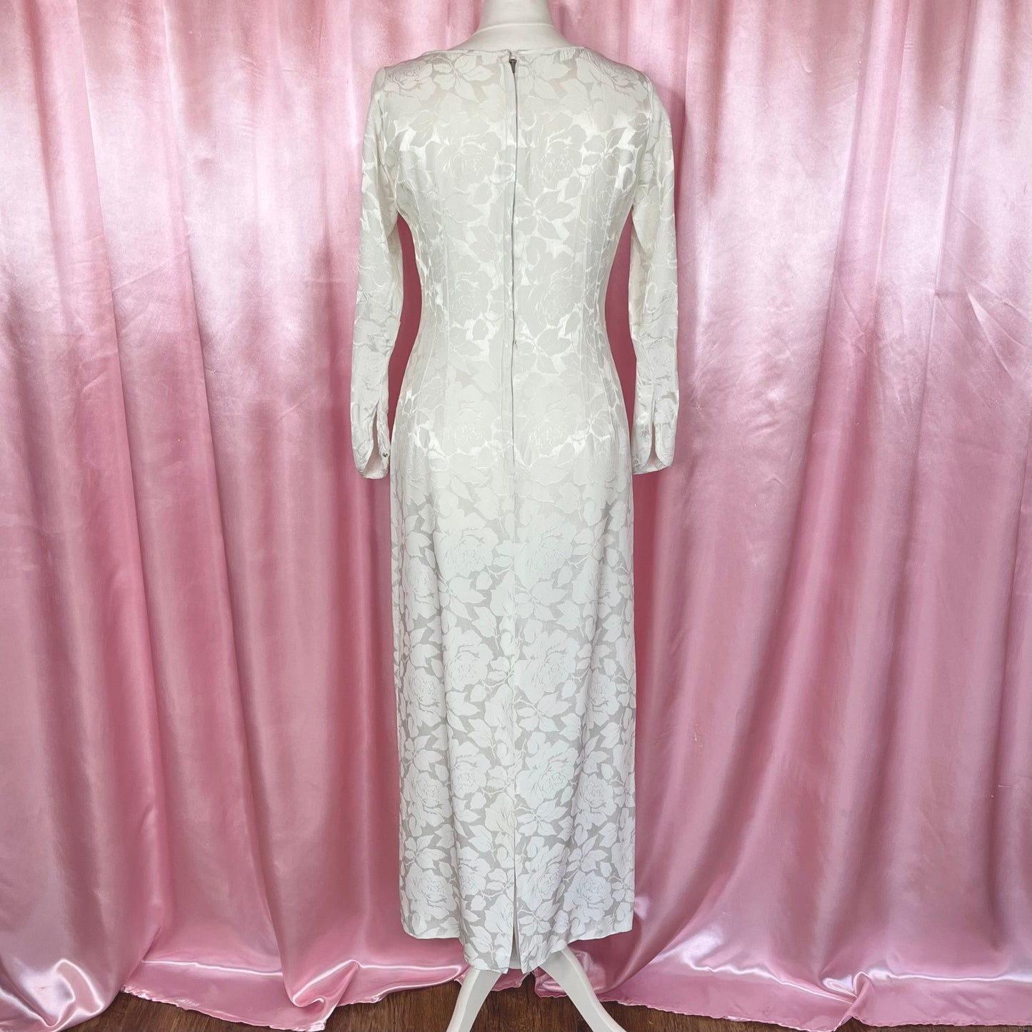 1950s Jacquard wedding dress, Handmade, size 10