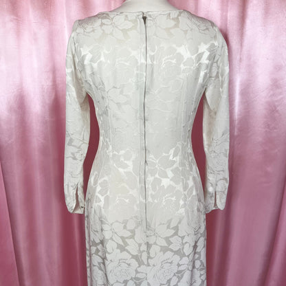 1950s Jacquard wedding dress, Handmade, size 10