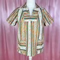 1970s Patterned smock top, unbranded, size 16/18