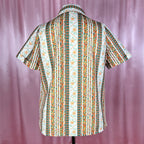 1970s Patterned smock top, unbranded, size 16/18