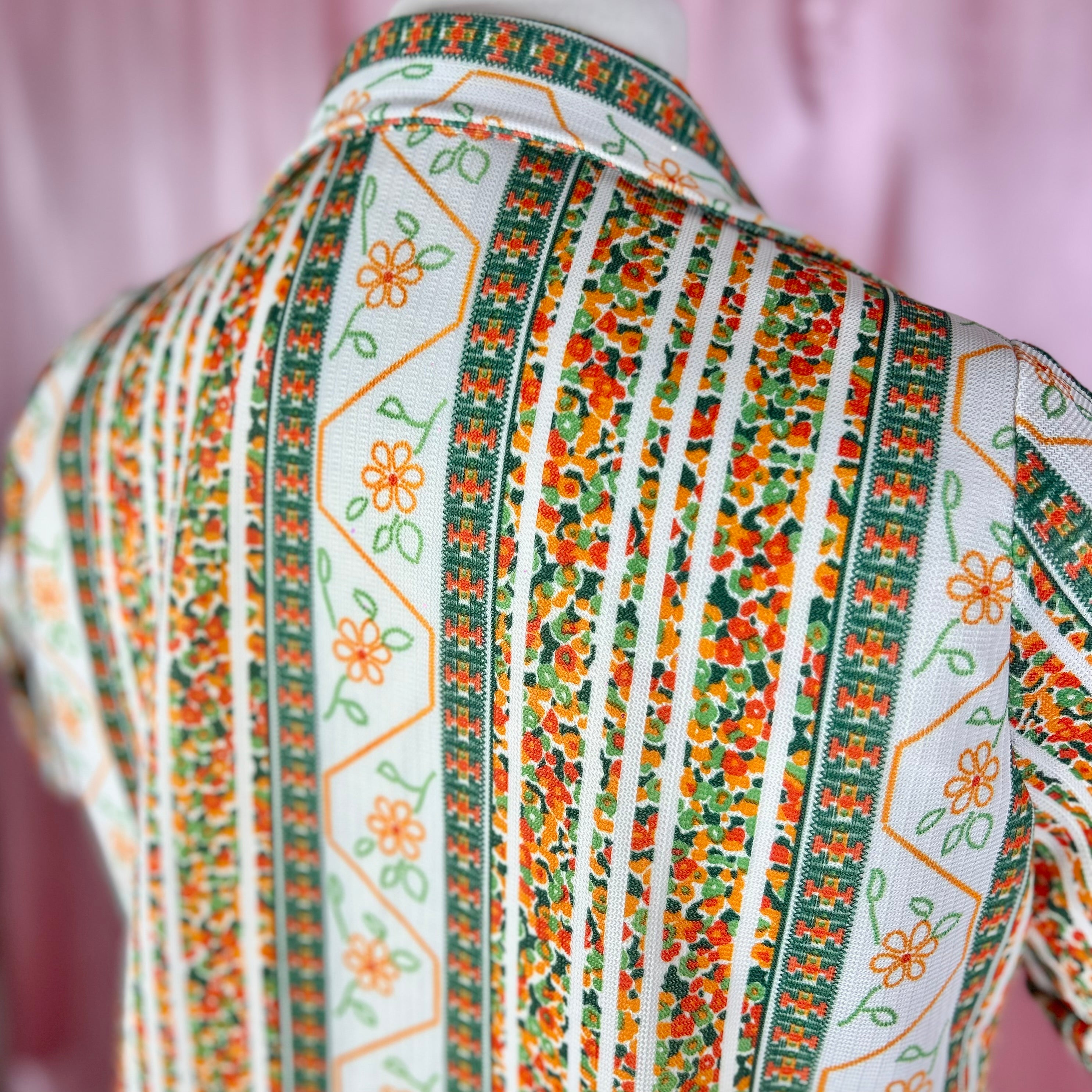 1970s Patterned smock top, unbranded, size 16/18