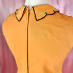 1960s Orange Crimplene mini, unbranded, size 12