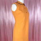 1960s Orange Crimplene mini, unbranded, size 12