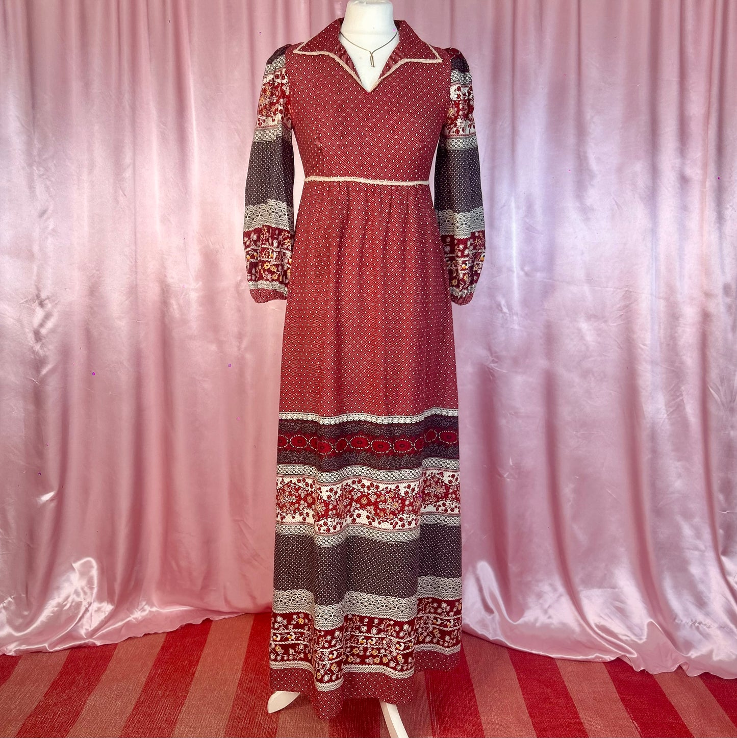 1970s Cotton maxi dress, by Jake, size 8