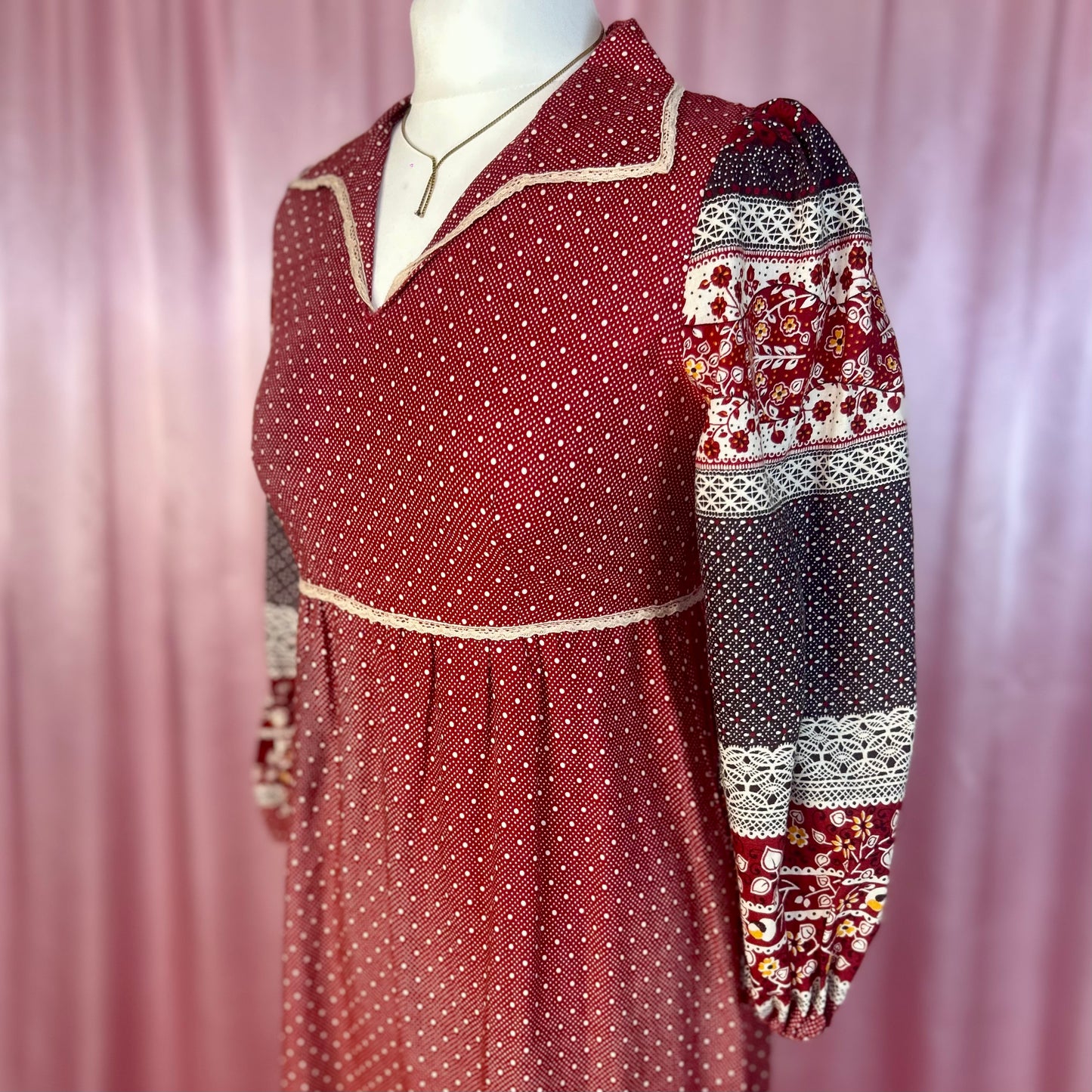 1970s Cotton maxi dress, by Jake, size 8