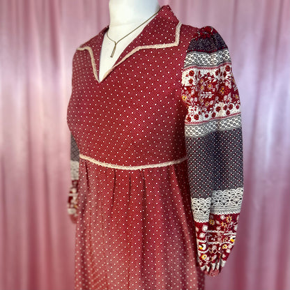 1970s Cotton maxi dress, by Jake, size 8