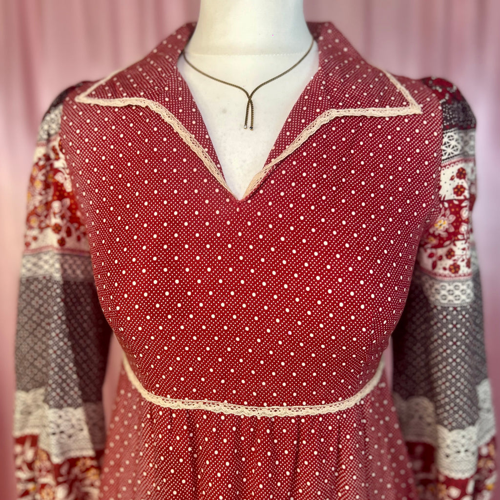 1970s Cotton maxi dress, by Jake, size 8