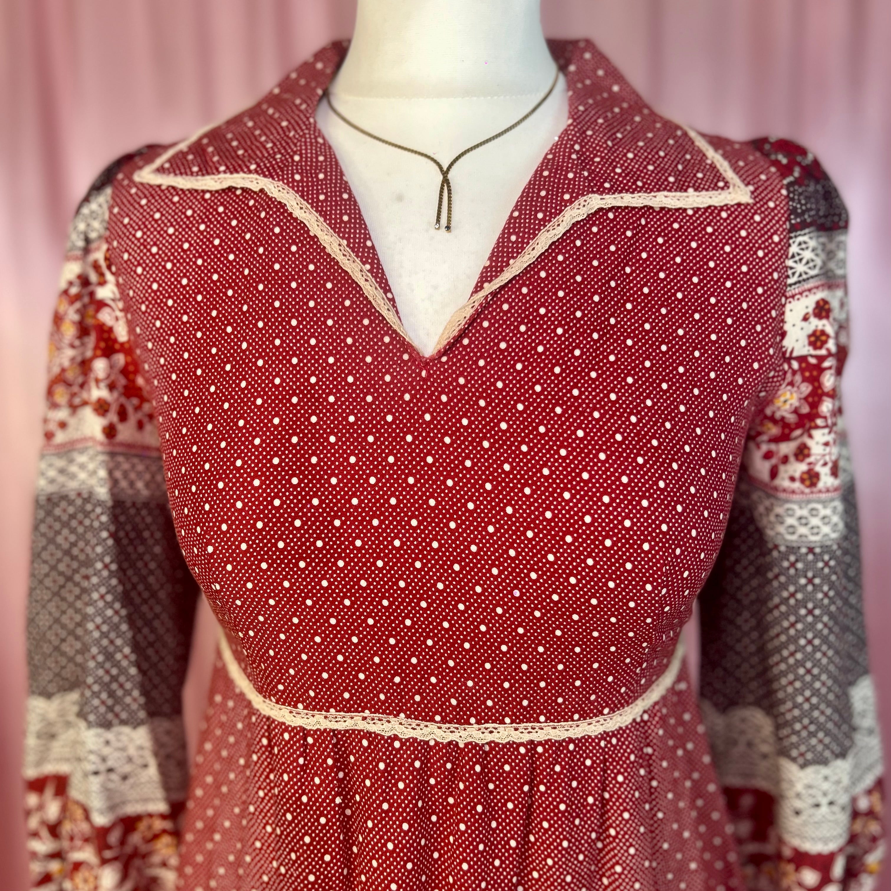 1970s Cotton maxi dress, by Jake, size 8