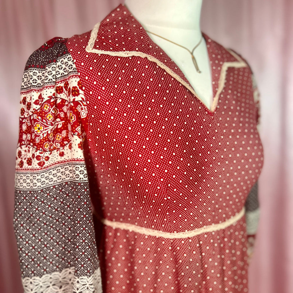 1970s Cotton maxi dress, by Jake, size 8