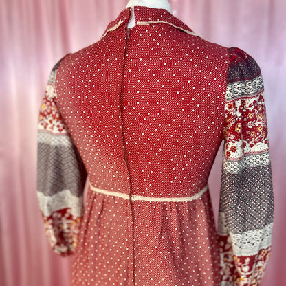 1970s Cotton maxi dress, by Jake, size 8