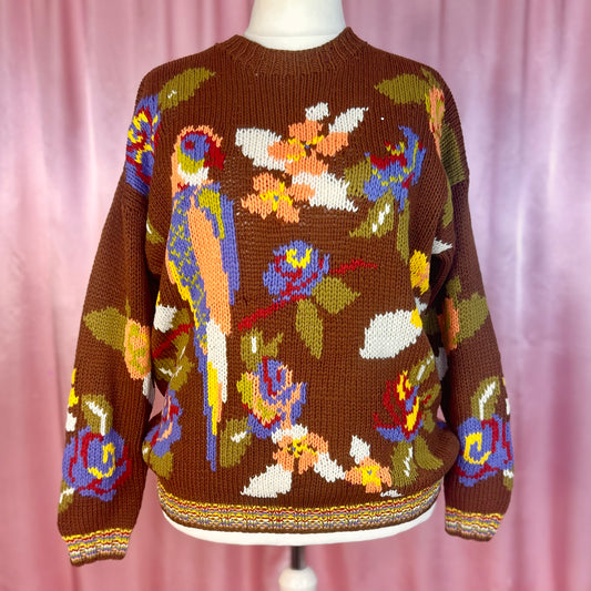 1980s Novelty Parot jumper, by Jump, size 16