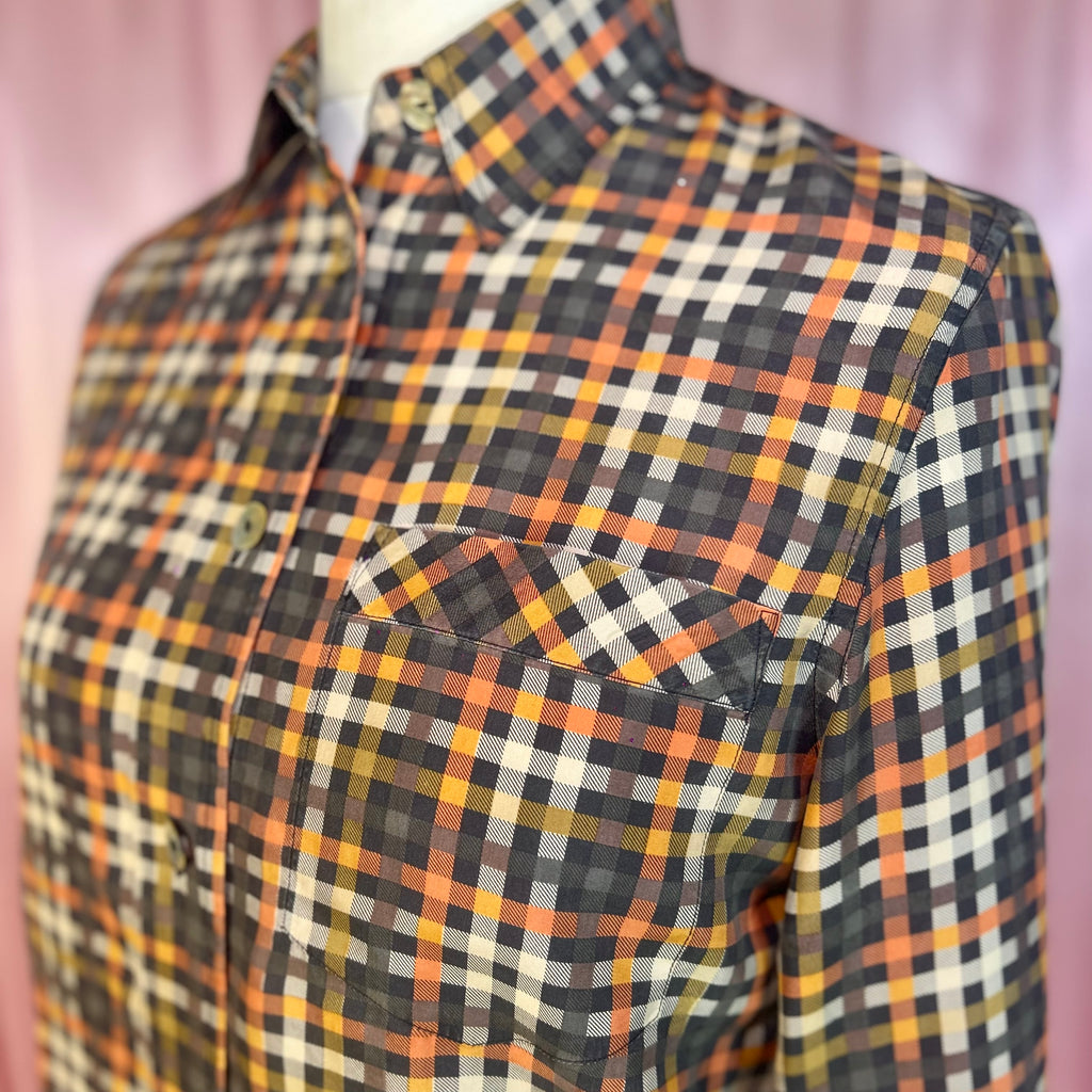 1990s Silky plaid blouse, by Hamells, size 12
