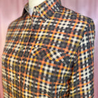 1990s Silky plaid blouse, by Hamells, size 12