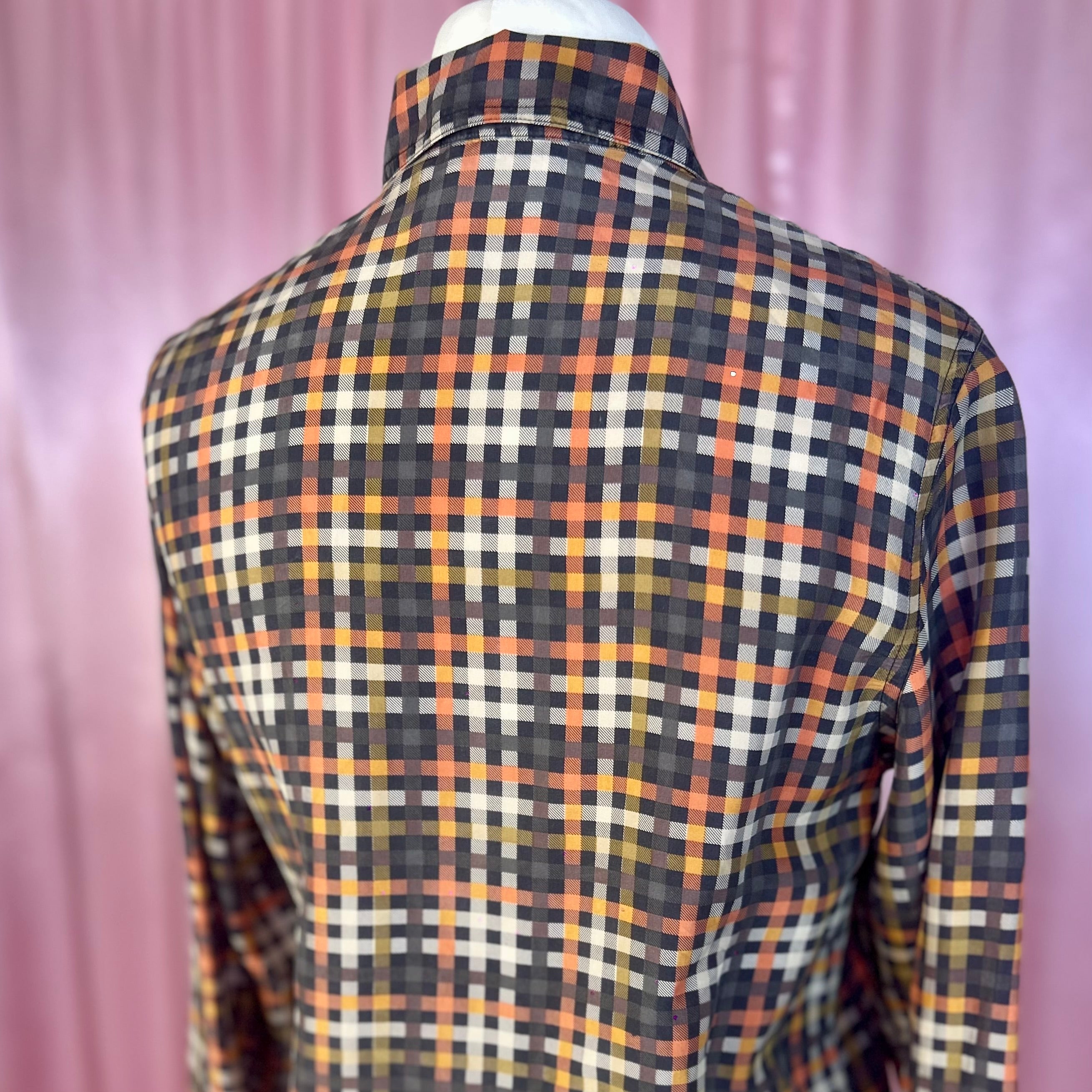 1990s Silky plaid blouse, by Hamells, size 12