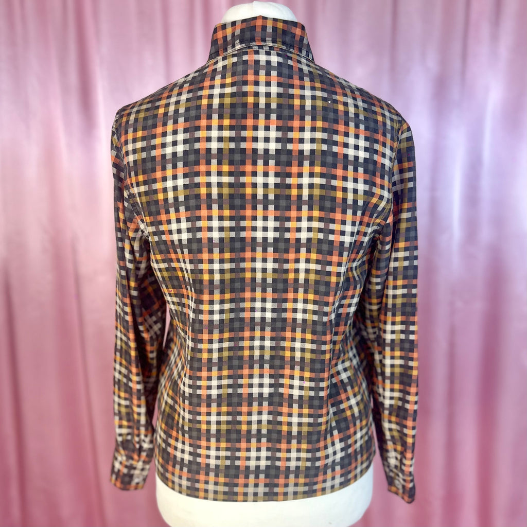 1990s Silky plaid blouse, by Hamells, size 12