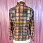 1990s Silky plaid blouse, by Hamells, size 12