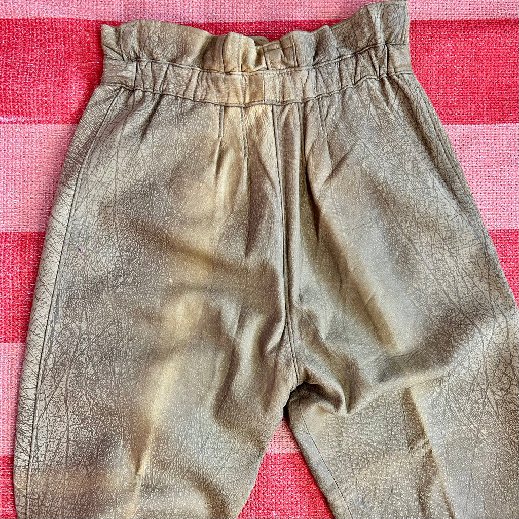 1980s Brown leather trousers, unbranded, size 8