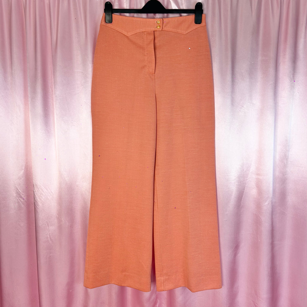 1970s Coral flared trousers, by Jane Colby, size 12